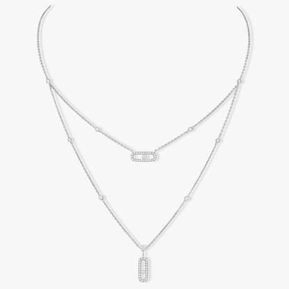 [LORA] MOVE 2 ROW DIAMOND NECKLACE