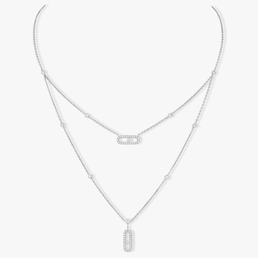 [LORA] MOVE 2 ROW DIAMOND NECKLACE