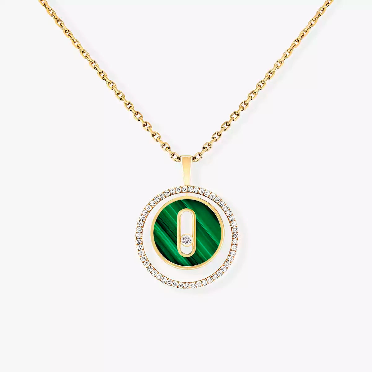 [LORA] Lucky Move Diamond Necklace in Rose Gold and White Mother-of-Pearl