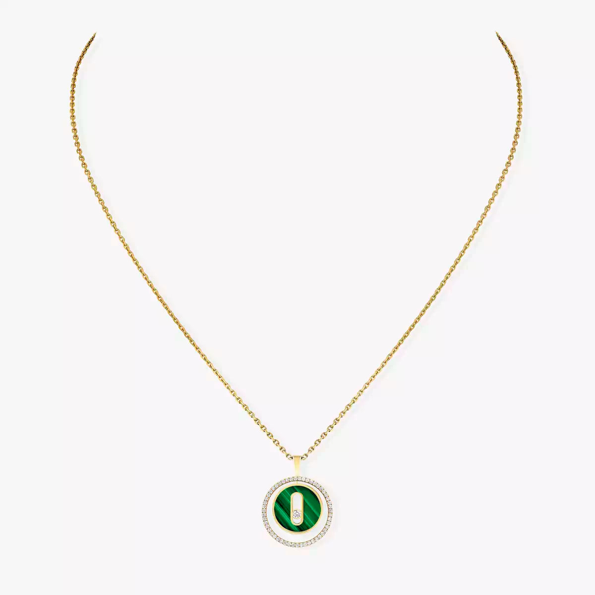 [LORA] Lucky Move Diamond Necklace in Rose Gold and White Mother-of-Pearl