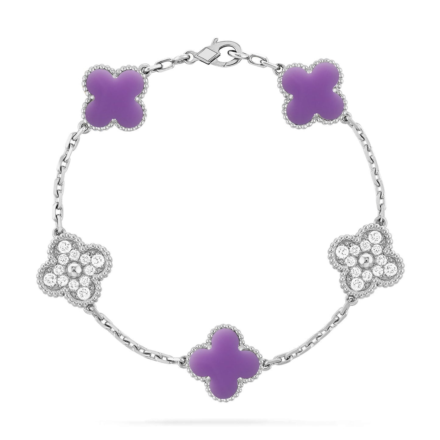 [Lora]CLOVER 5 MOTIF LIGHT PURPLE BRACELET COLLECTION