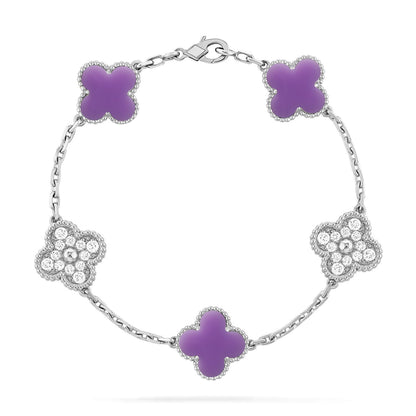 [Lora]CLOVER 5 MOTIF LIGHT PURPLE BRACELET COLLECTION