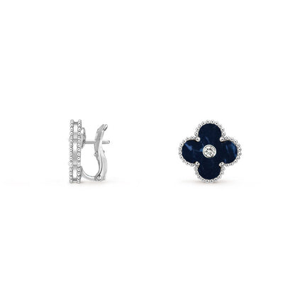 [Lora]CLOVER SILVER 15MM MOP DIAMOND EARRINGS COLLECTION