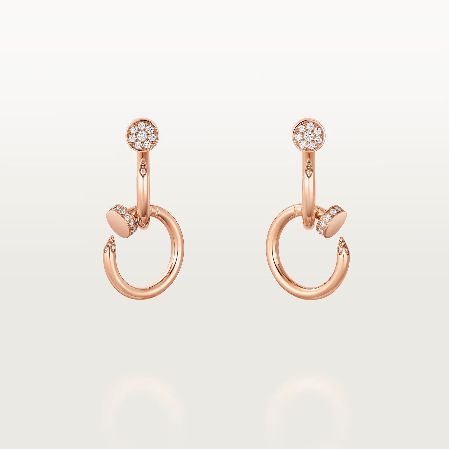 [LORA] JUSTE HALF DIAMOND DOUBLE EARRINGS