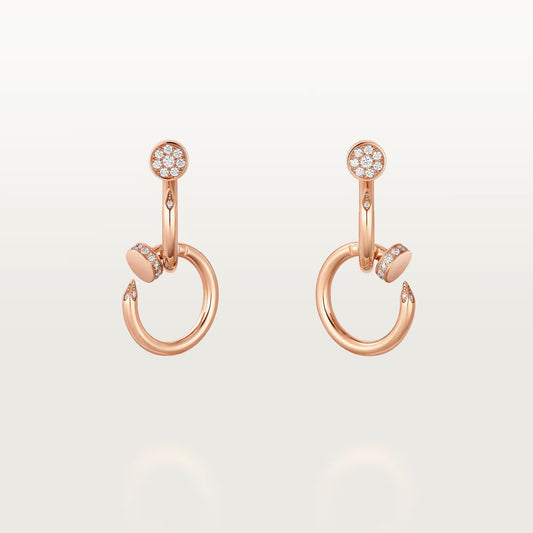 [LORA] JUSTE HALF DIAMOND DOUBLE EARRINGS