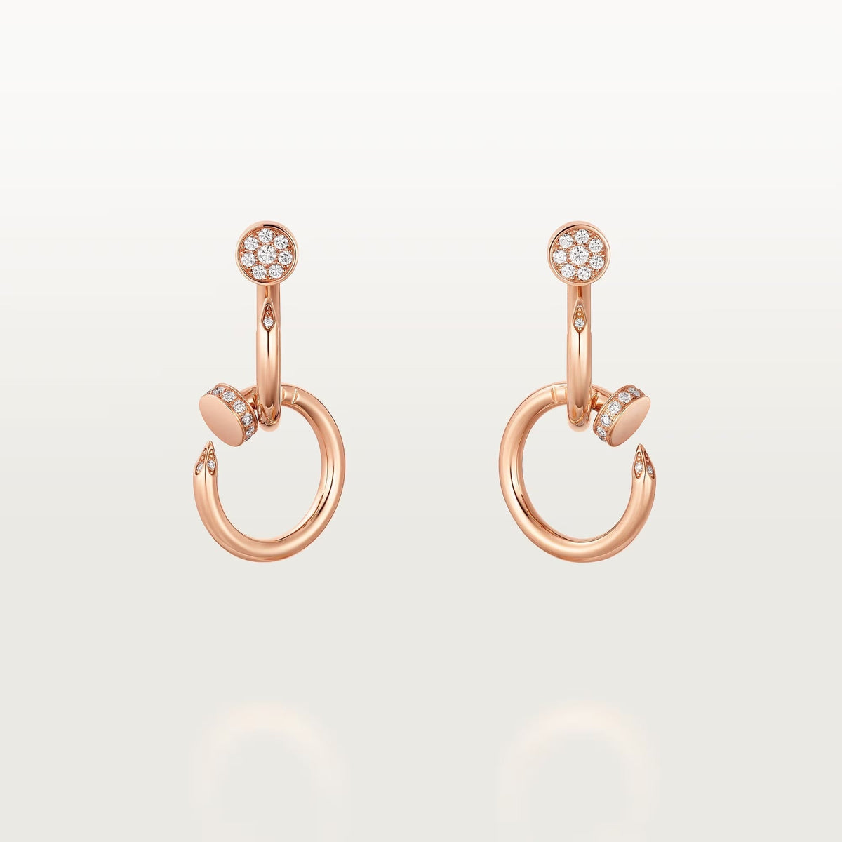 [Lora] JUSTE HALF DIAMOND DOUBLE EARRINGS