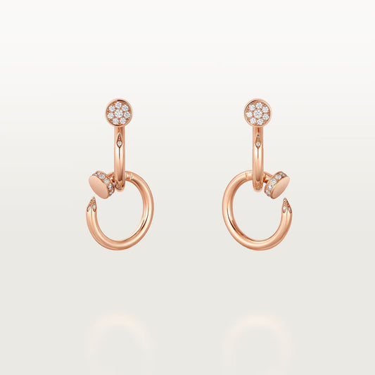 [Lora] JUSTE HALF DIAMOND DOUBLE EARRINGS