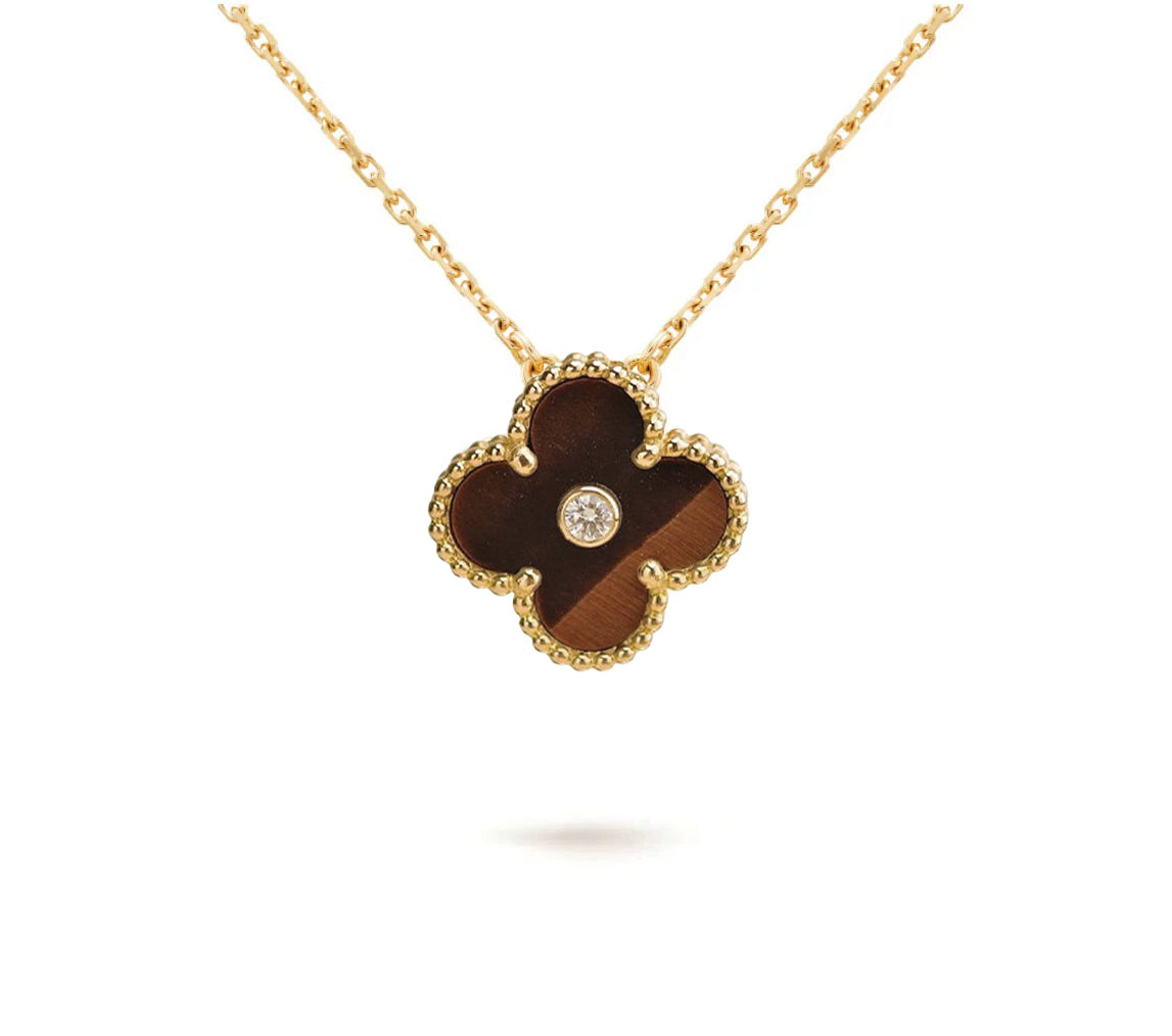 [Lora]CLOVER 15MM DIAMOND SINGLE FLOWER NECKLACE COLLECTION