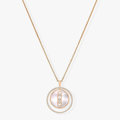 [LORA] LUCKY MOVE MM NACRE BLANCHE DIAMOND NECKLACE