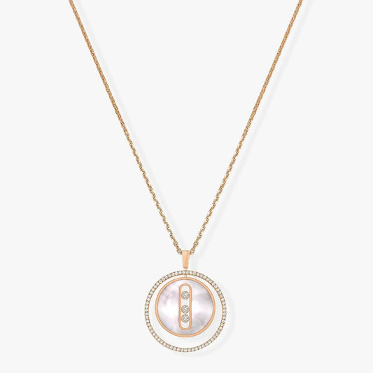 [LORA] LUCKY MOVE MM NACRE BLANCHE DIAMOND NECKLACE