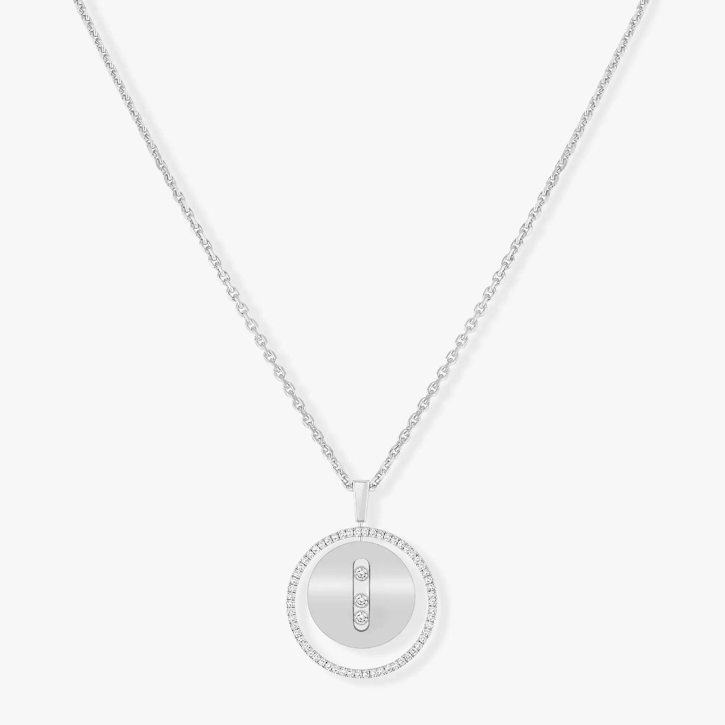 [LORA] LUCKY MOVE MM SILVER DIAMOND NECKLACE