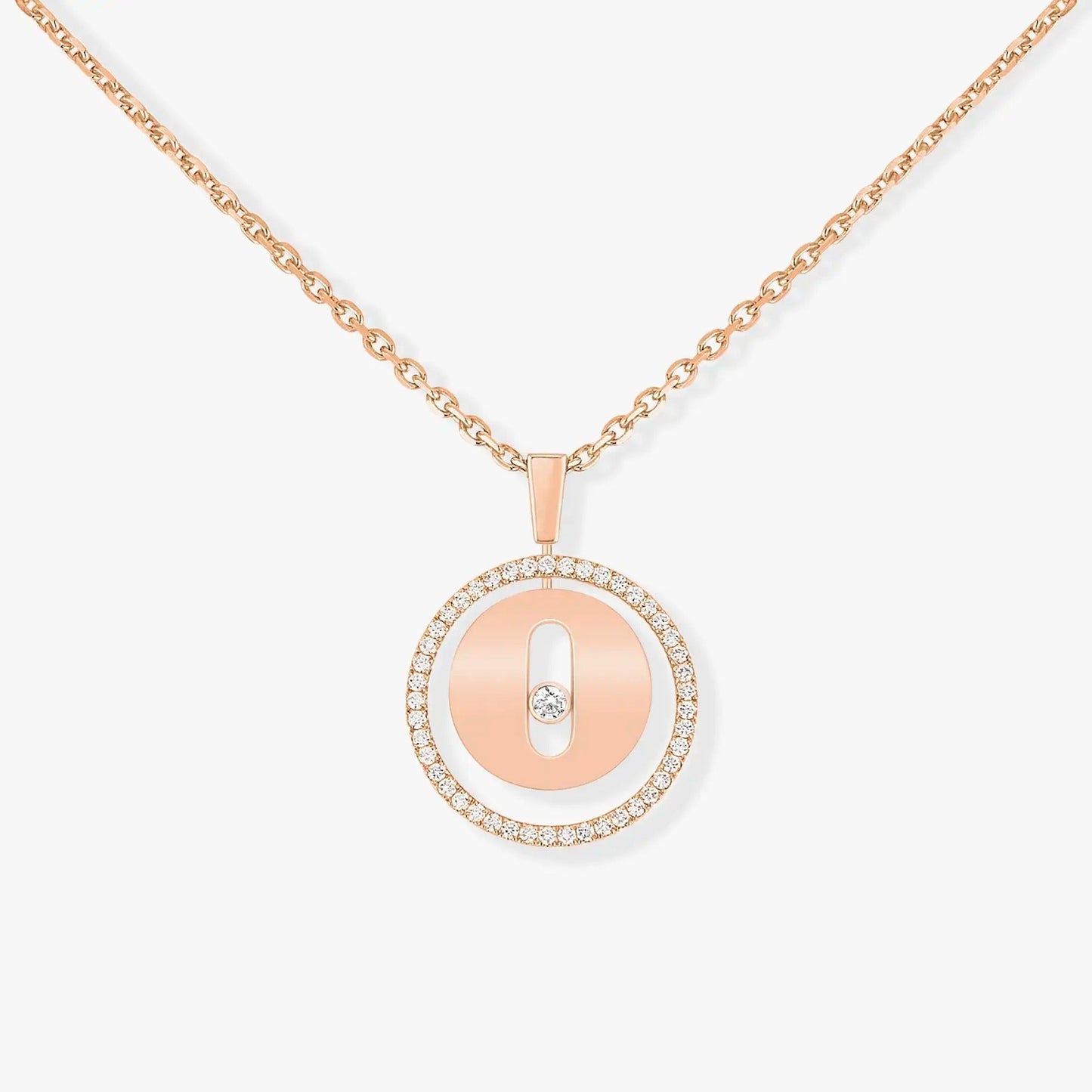 [LORA] LUCKY MOVE PM NECKLACE PINK GOLD DIAMOND