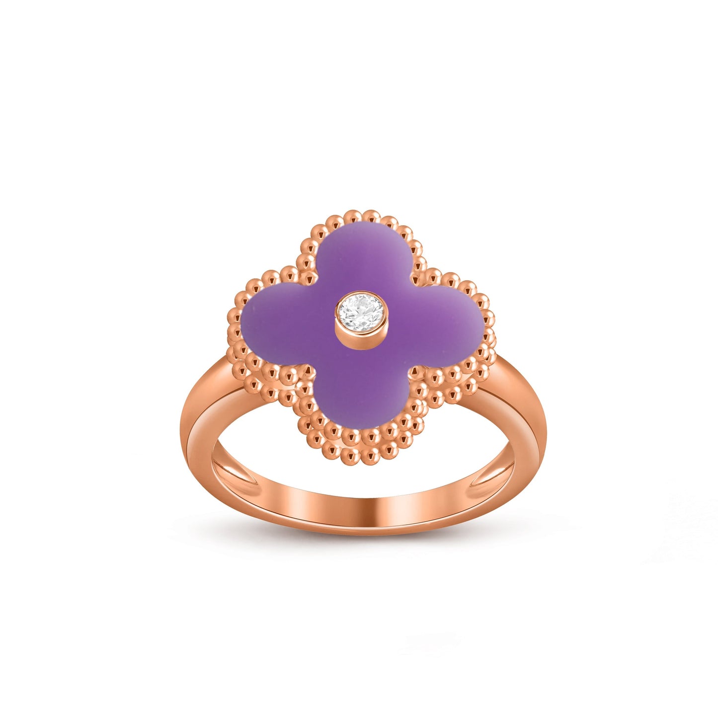 [Lora]CLOVER DIAMOND RING ROSE GOLD COLLECTION