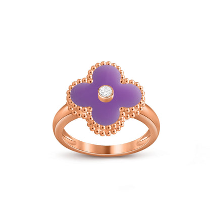 [Lora]CLOVER DIAMOND RING ROSE GOLD COLLECTION