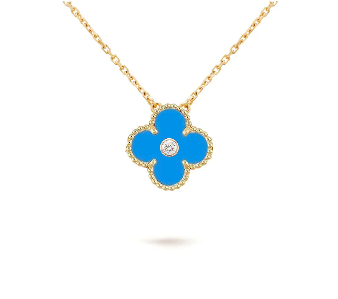 [Lora]CLOVER 15MM DIAMOND SINGLE FLOWER NECKLACE COLLECTION
