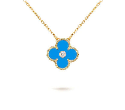 [Lora]CLOVER 15MM DIAMOND SINGLE FLOWER NECKLACE COLLECTION