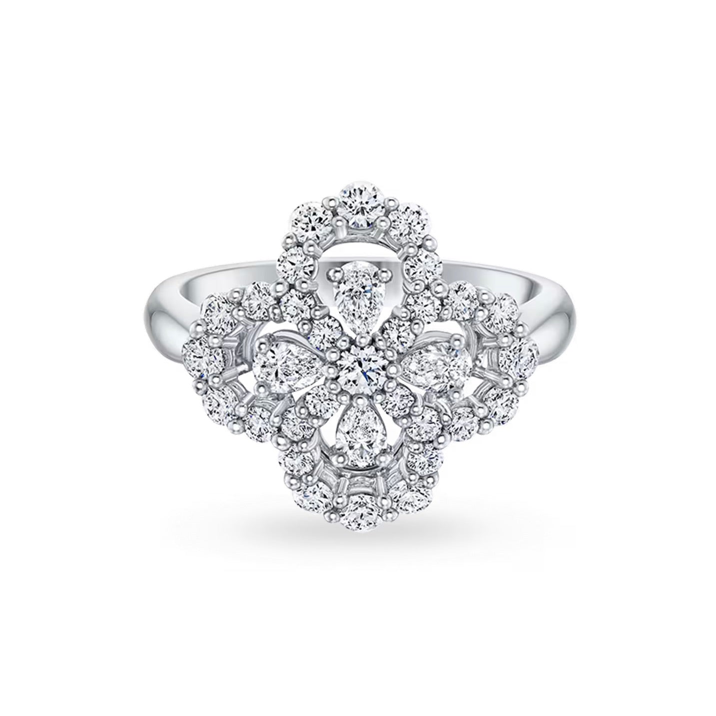 [LORA]LOOP RING FULL MOTIF DIAMOND 16MM SILVE