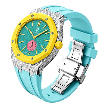 Royal Oak Pop Exclusive Bioceramic Case & Silicone Strap Half Diamond