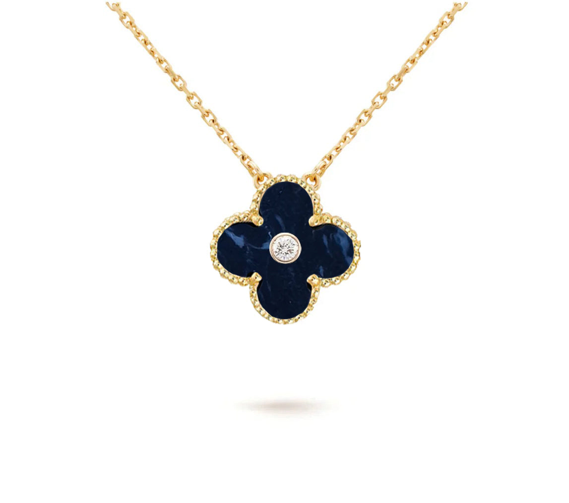 [Lora]CLOVER 15MM DIAMOND SINGLE FLOWER NECKLACE COLLECTION