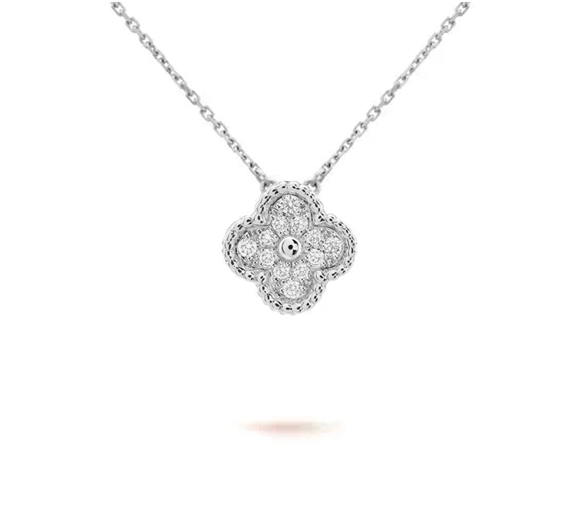 [Lora]CLOVER 15MM NECKLACE SILVER COLLECTION