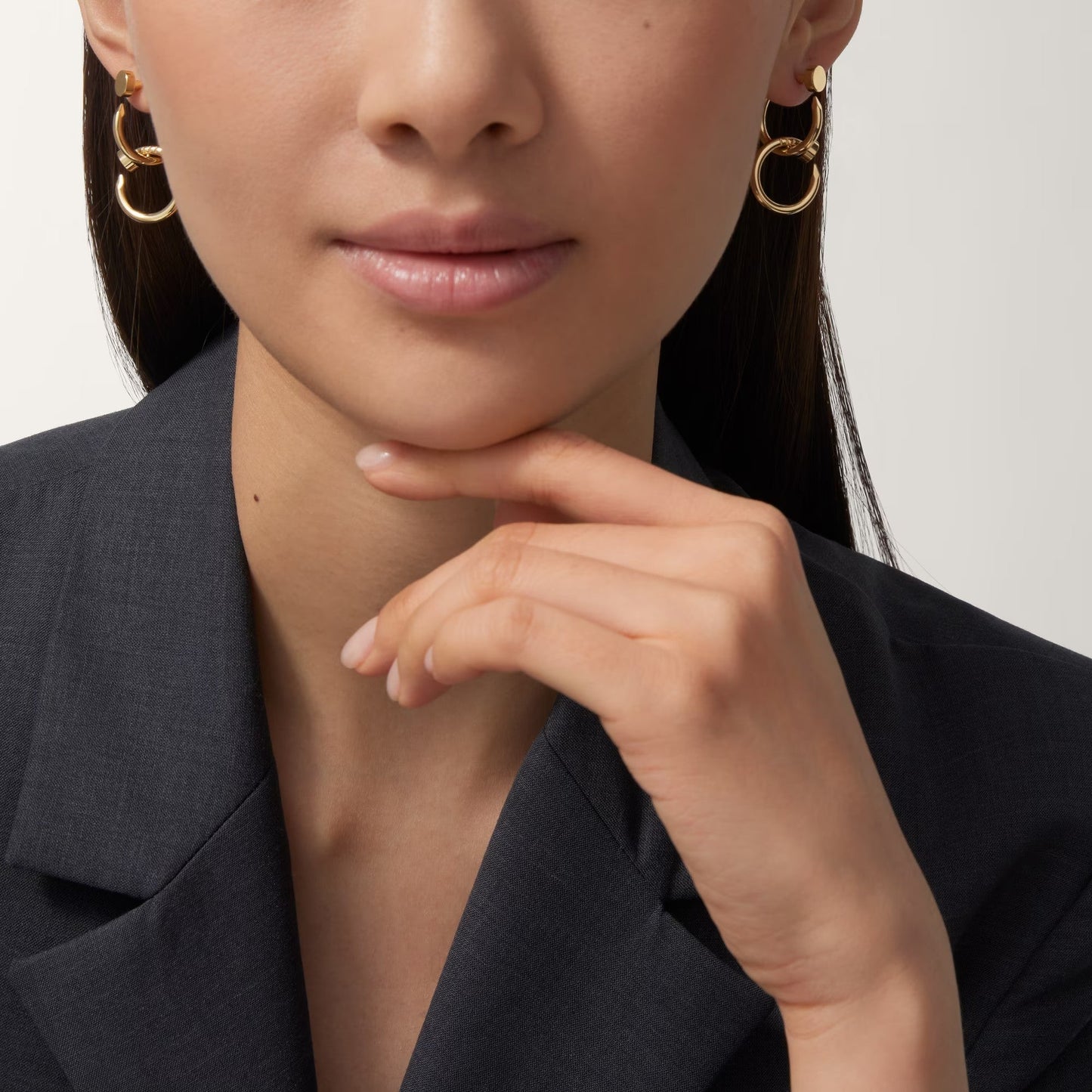 [LORA] JUSTE NO DIAMOND DOUBLE EARRINGS