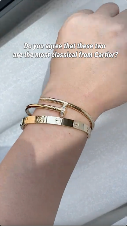 [Lora] LOVE Classic & JUSTE Diamond Bracelet Stack Set