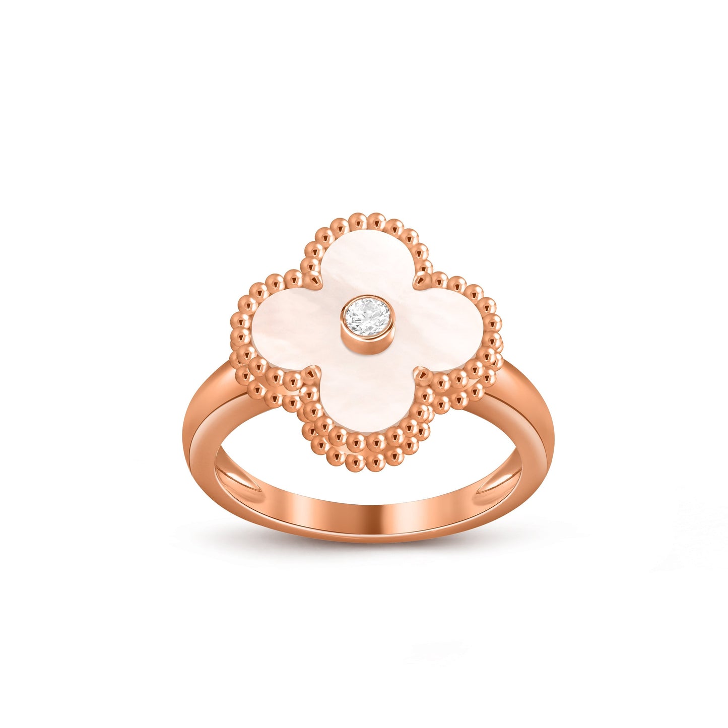 [Lora]CLOVER DIAMOND RING ROSE GOLD COLLECTION