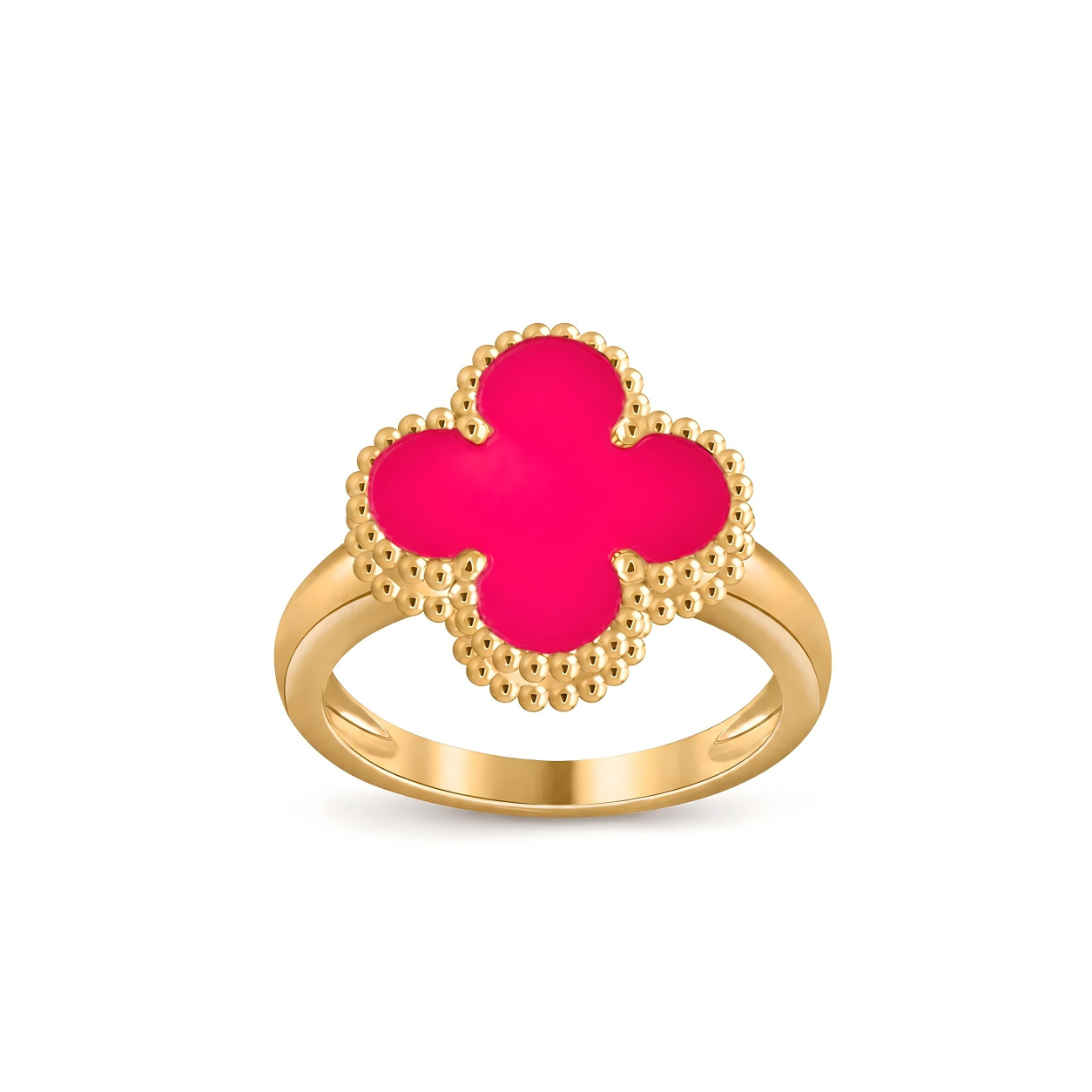 [Lora]NEW CLOVER PINK ENAMEL RINGS