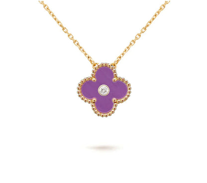 [Lora]CLOVER 15MM DIAMOND SINGLE FLOWER NECKLACE COLLECTION