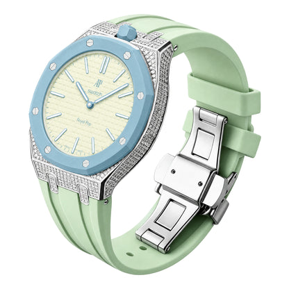 Royal Oak Pop Exclusive Bioceramic Case & Silicone Strap Half Diamond