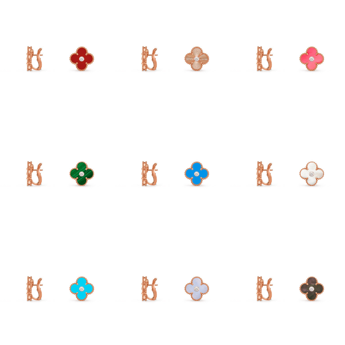 [Lora]CLOVER 15MM MOP DIAMOND EARRINGS COLLECTION
