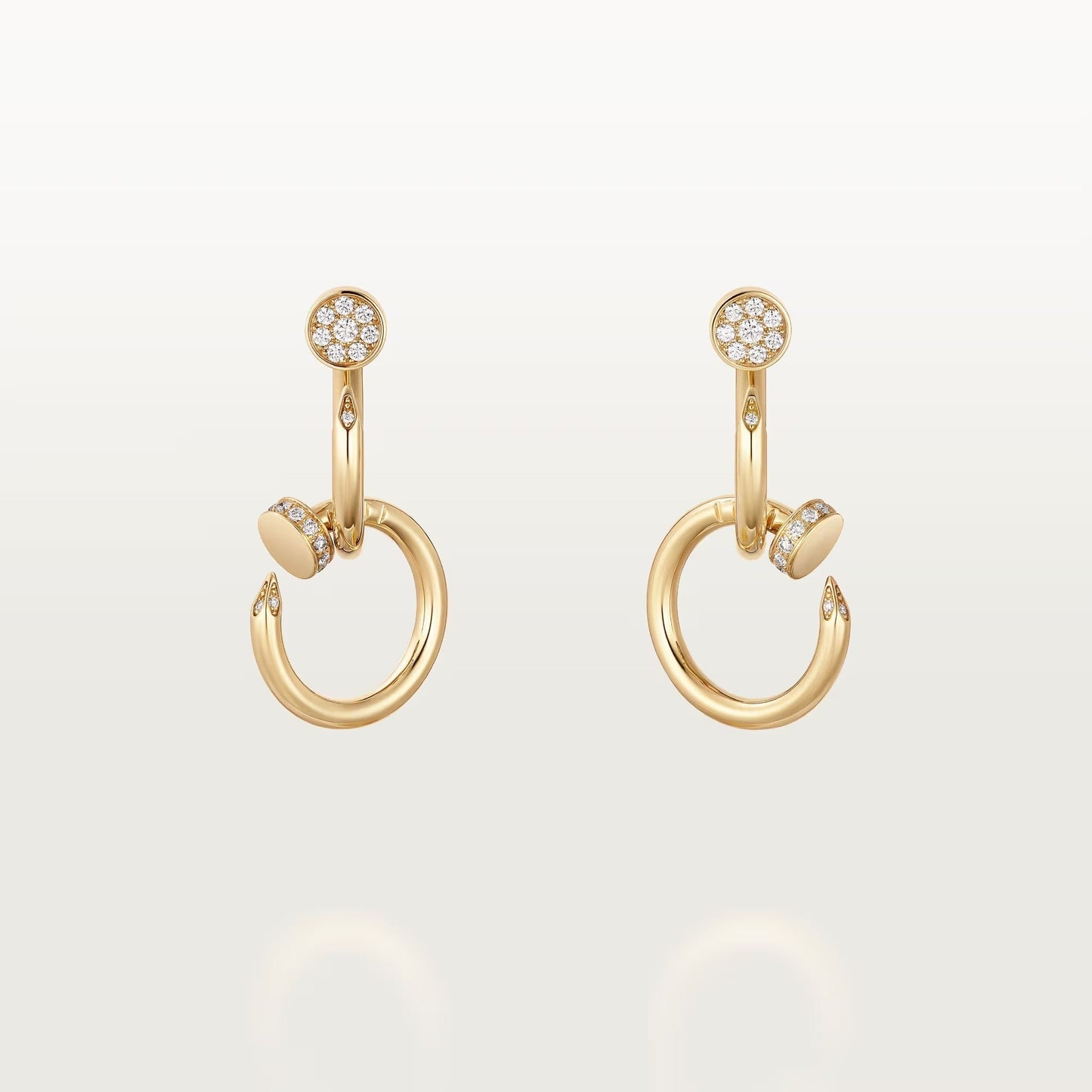 [LORA] JUSTE HALF DIAMOND DOUBLE EARRINGS