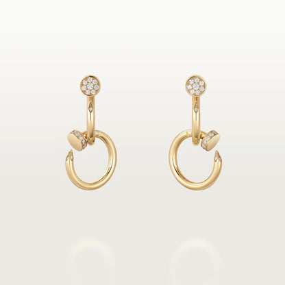 [LORA] JUSTE HALF DIAMOND DOUBLE EARRINGS