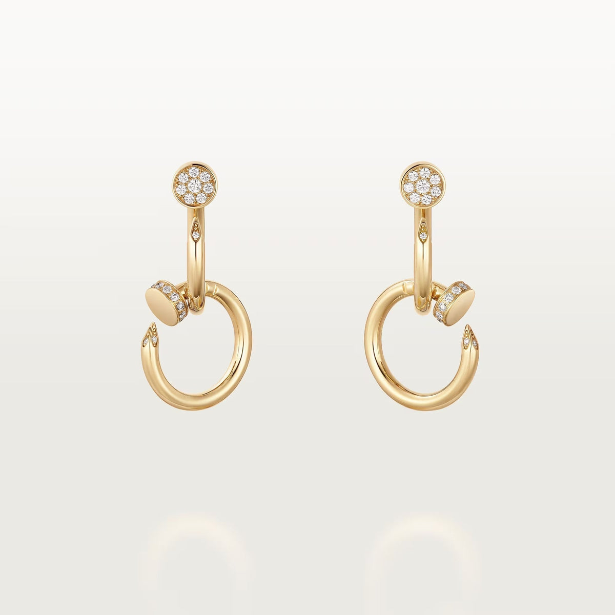 [Lora] JUSTE HALF DIAMOND DOUBLE EARRINGS