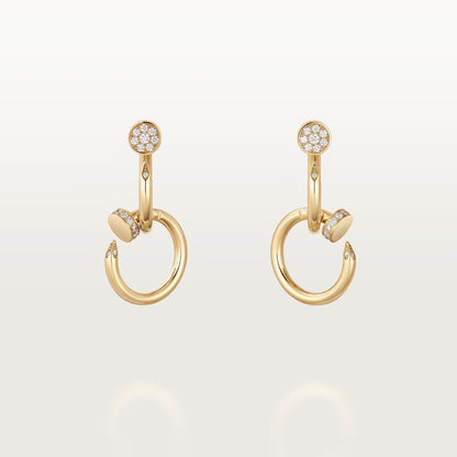 [Lora] JUSTE HALF DIAMOND DOUBLE EARRINGS