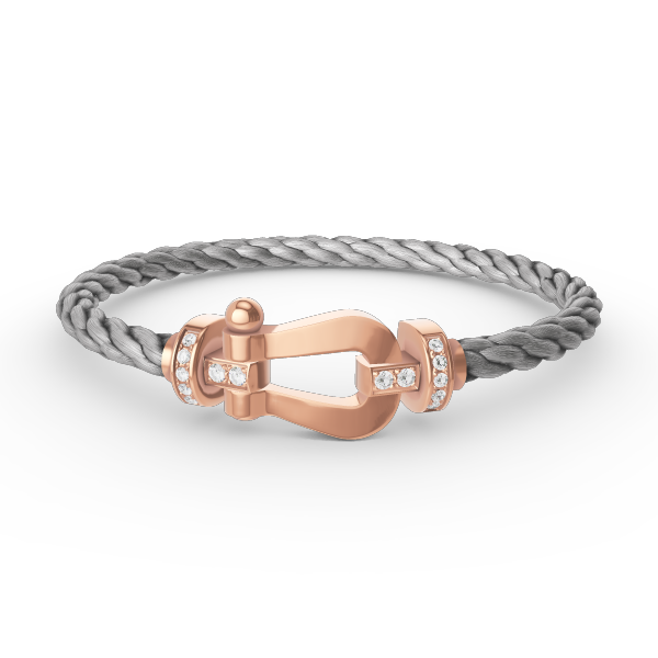 [LORA]FORCE LARGE HORSESHOE HALF DIAMOND BRACELET ROSE GOLD