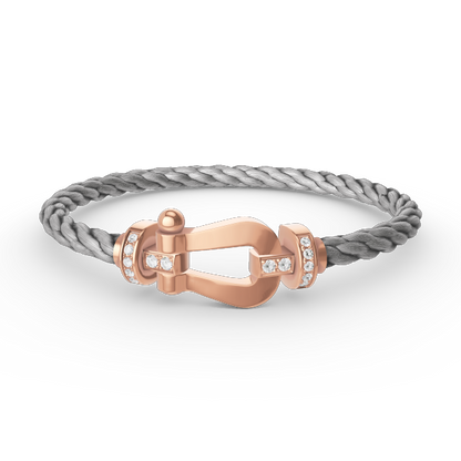 [LORA]FORCE LARGE HORSESHOE HALF DIAMOND BRACELET ROSE GOLD