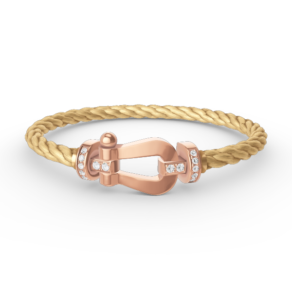 [LORA]FORCE LARGE HORSESHOE HALF DIAMOND BRACELET ROSE GOLD