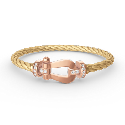 [LORA]FORCE LARGE HORSESHOE HALF DIAMOND BRACELET ROSE GOLD