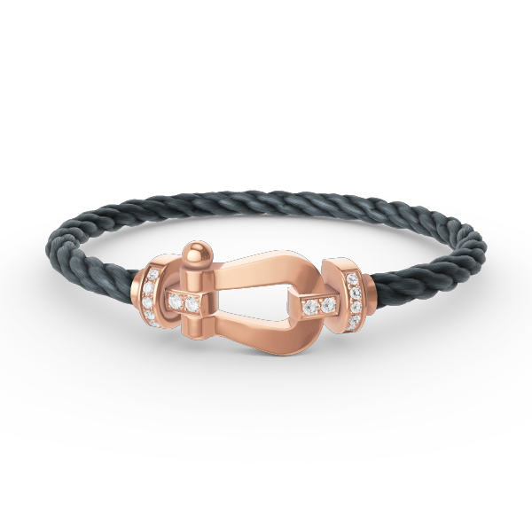 [LORA]FORCE LARGE HORSESHOE HALF DIAMOND BRACELET ROSE GOLD
