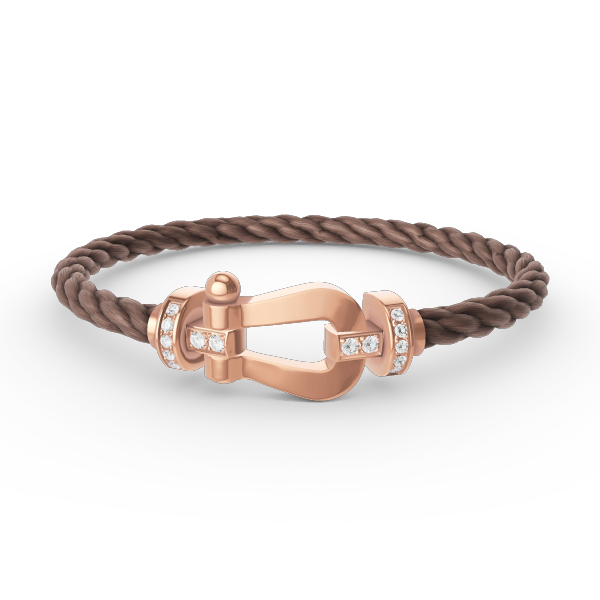 [LORA]FORCE LARGE HORSESHOE HALF DIAMOND BRACELET ROSE GOLD