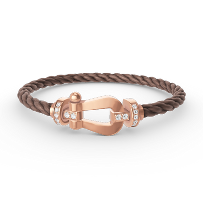 [LORA]FORCE LARGE HORSESHOE HALF DIAMOND BRACELET ROSE GOLD