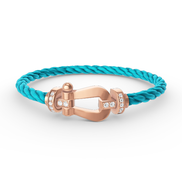 [LORA]FORCE LARGE HORSESHOE HALF DIAMOND BRACELET ROSE GOLD