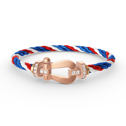 [LORA]FORCE LARGE HORSESHOE HALF DIAMOND BRACELET ROSE GOLD