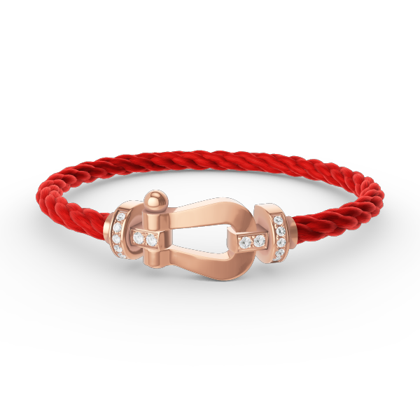 [LORA]FORCE LARGE HORSESHOE HALF DIAMOND BRACELET ROSE GOLD