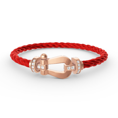 [LORA]FORCE LARGE HORSESHOE HALF DIAMOND BRACELET ROSE GOLD