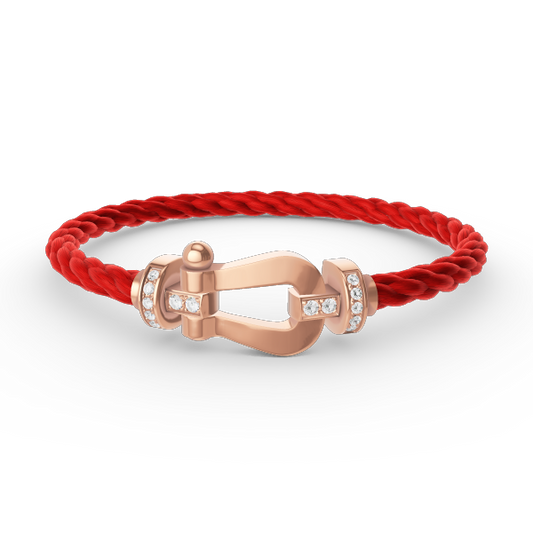 [LORA]FORCE LARGE HORSESHOE HALF DIAMOND BRACELET ROSE GOLD