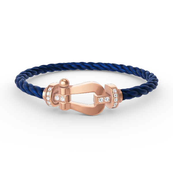 [LORA]FORCE LARGE HORSESHOE HALF DIAMOND BRACELET ROSE GOLD