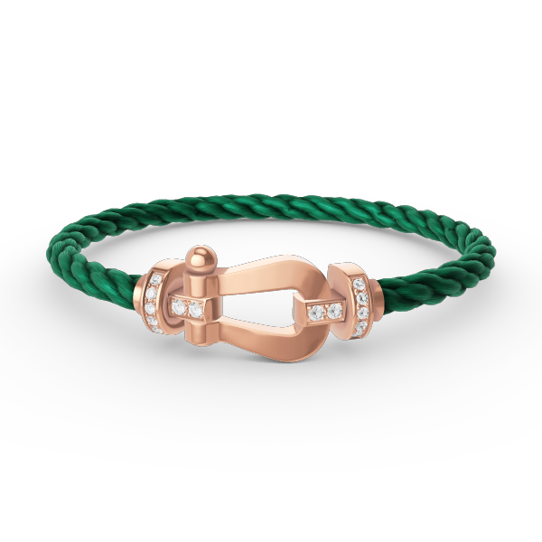 [LORA]FORCE LARGE HORSESHOE HALF DIAMOND BRACELET ROSE GOLD