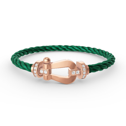 [LORA]FORCE LARGE HORSESHOE HALF DIAMOND BRACELET ROSE GOLD
